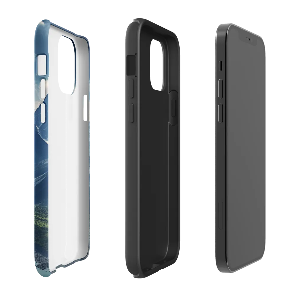 Majestic Serenity: A Landscape of Mountains and Rivers | Phone Case |  12 | Tough Case | Matte