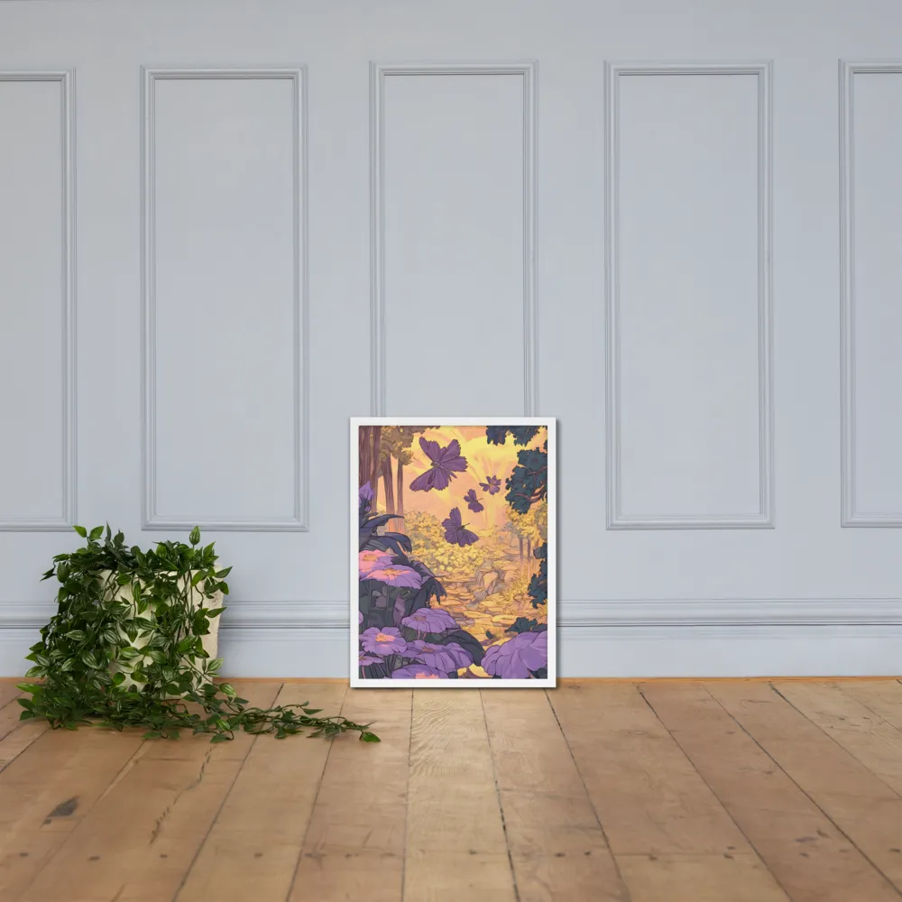 A Serene Dance of Butterflies | Poster with White Frame | 18″×24″