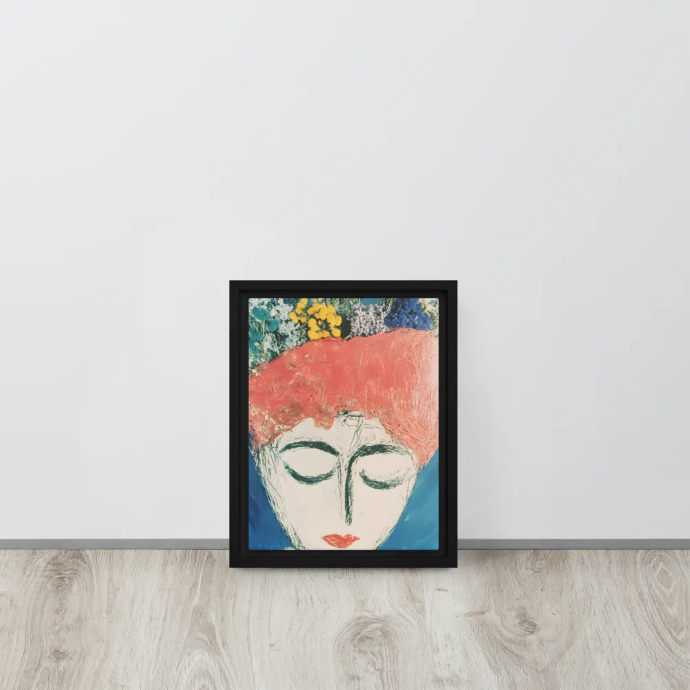 Serenity in Bloom | Canvas with Black Frame | 9″×12″
