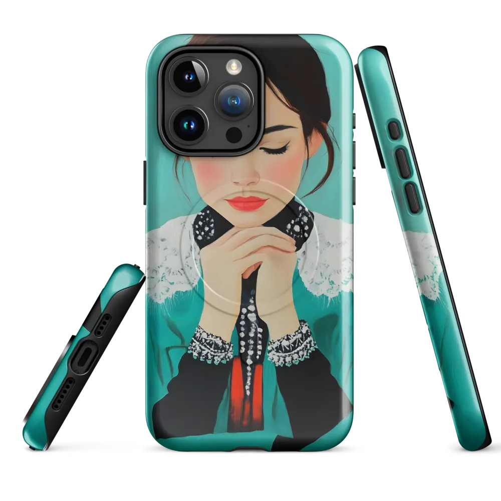 Serenity in Turquoise | Phone Case |  15 Pro Max | MagSafe® Tough Case | Glossy