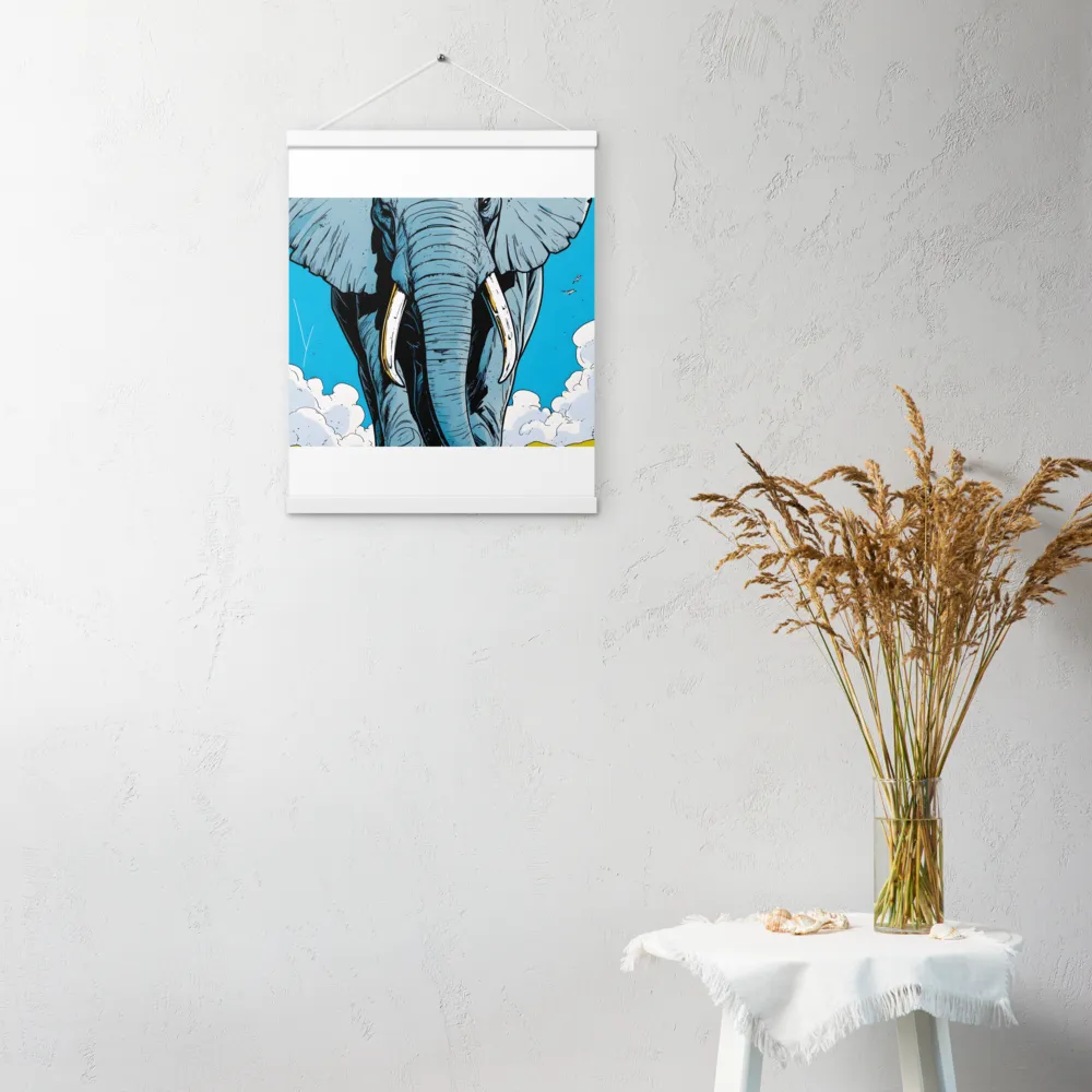 Majestic Presence: The Elephant | Poster With White Wood Hanger | 16″×20″