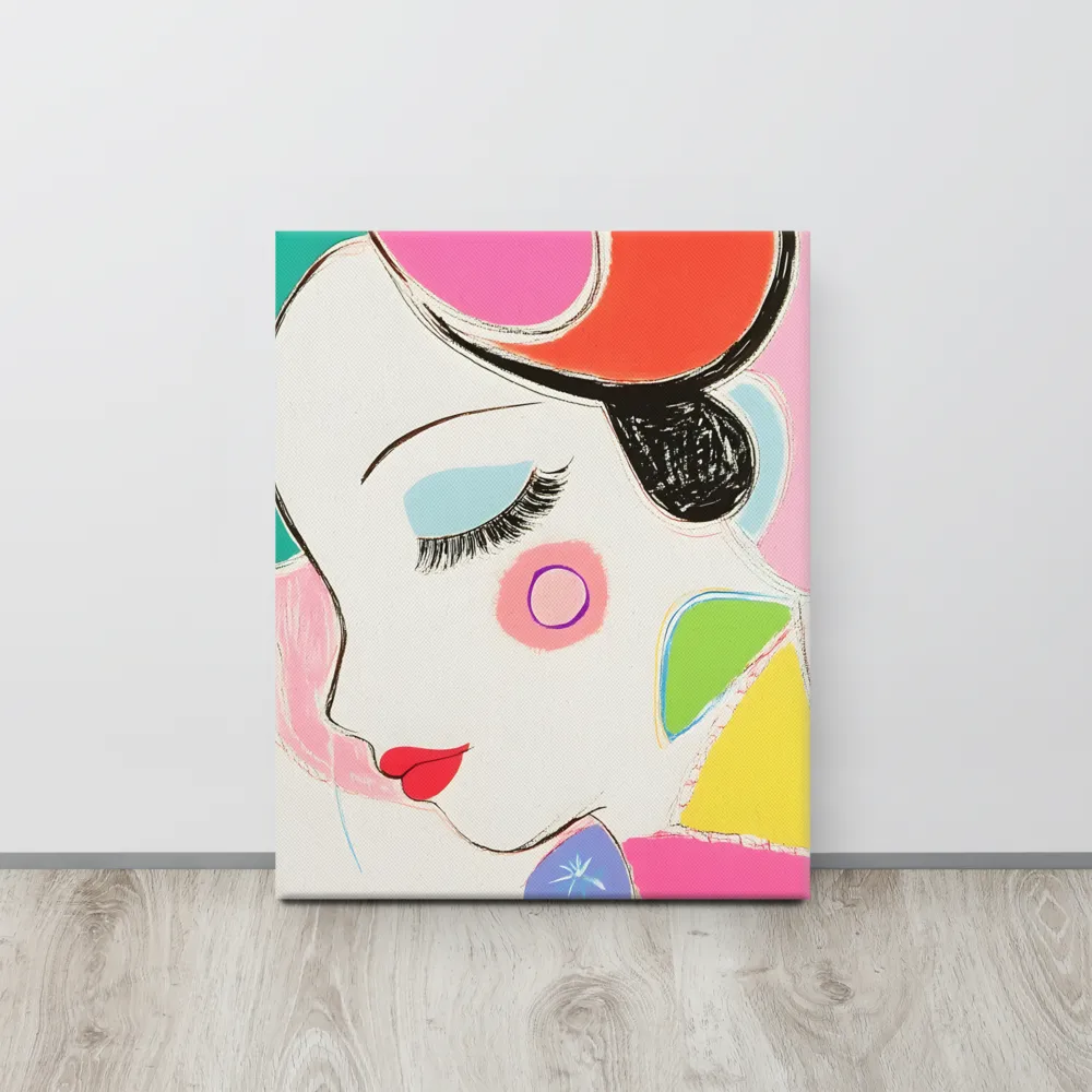 Whimsical Portrait in Colorful Abstraction | Canvas | 16″×20″