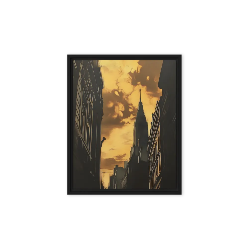 The Twilight Streets | Canvas with Black Frame | 8″×10″