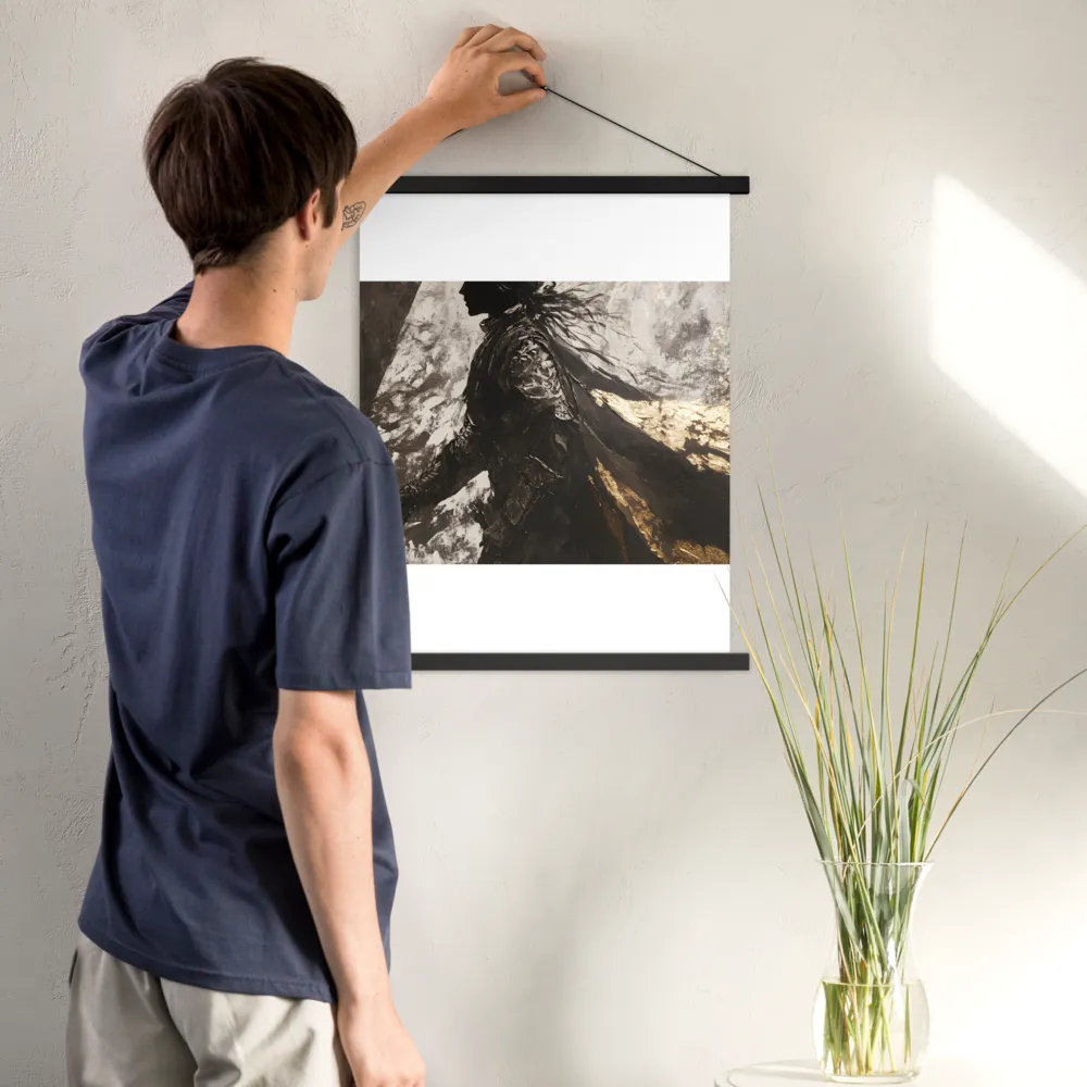The Silhouette of Valor | Poster With Black Wood Hanger | 18″×24″