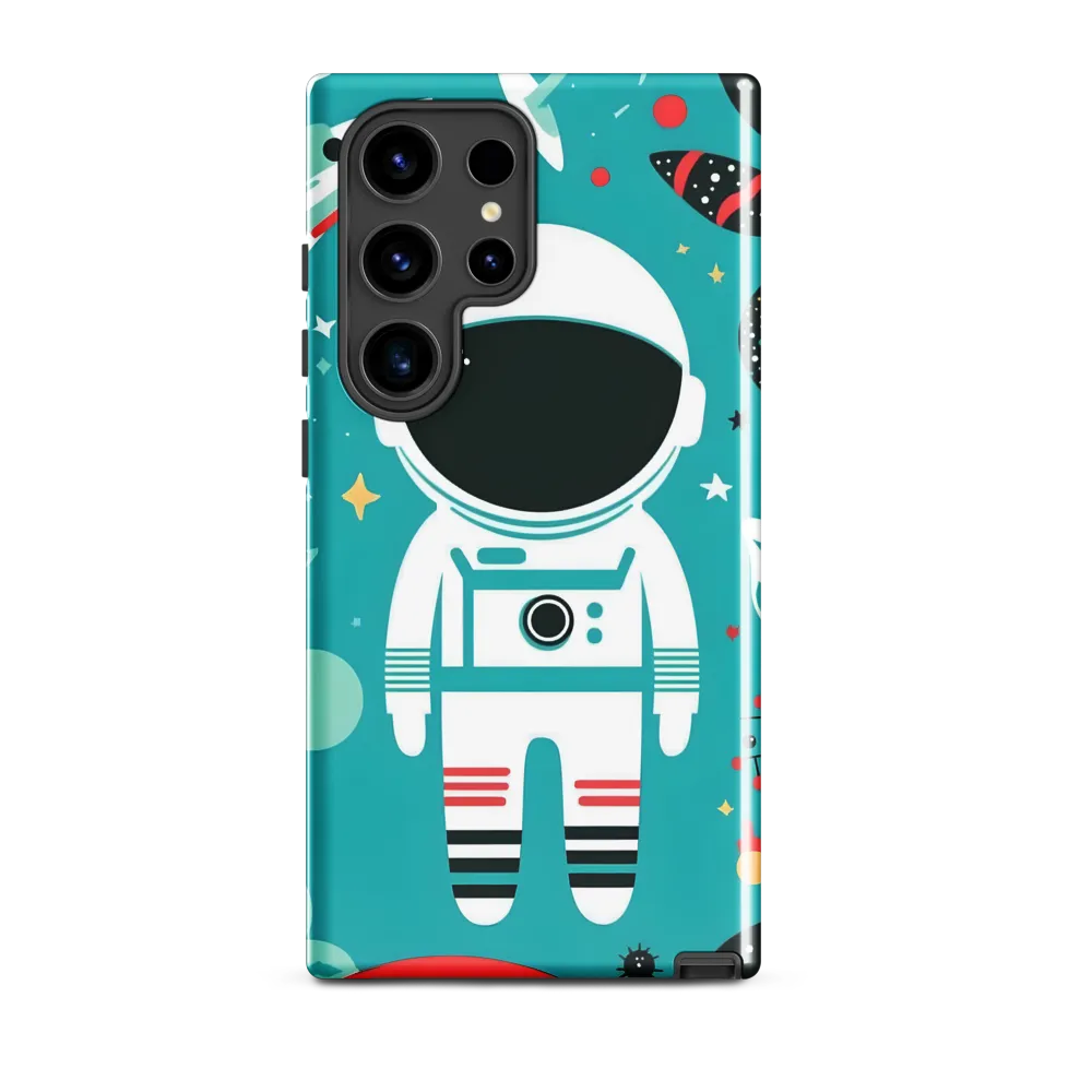 Whimsical Astronaut in Cosmic Wonderland | Phone Case |  S24 Ultra | Tough Case | Glossy