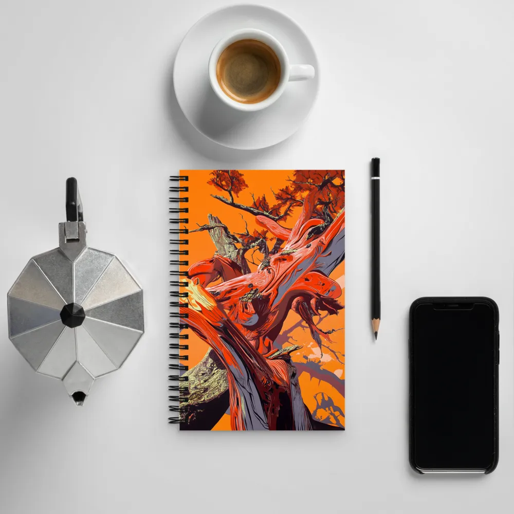 Life in Motion: An Abstract Tree | Spiral Notebook