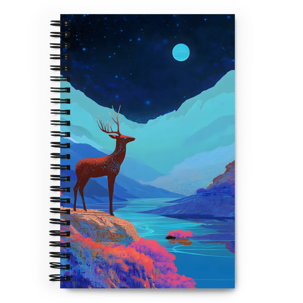 Cosmic Serenity: The Starlit Stag | Spiral Notebook