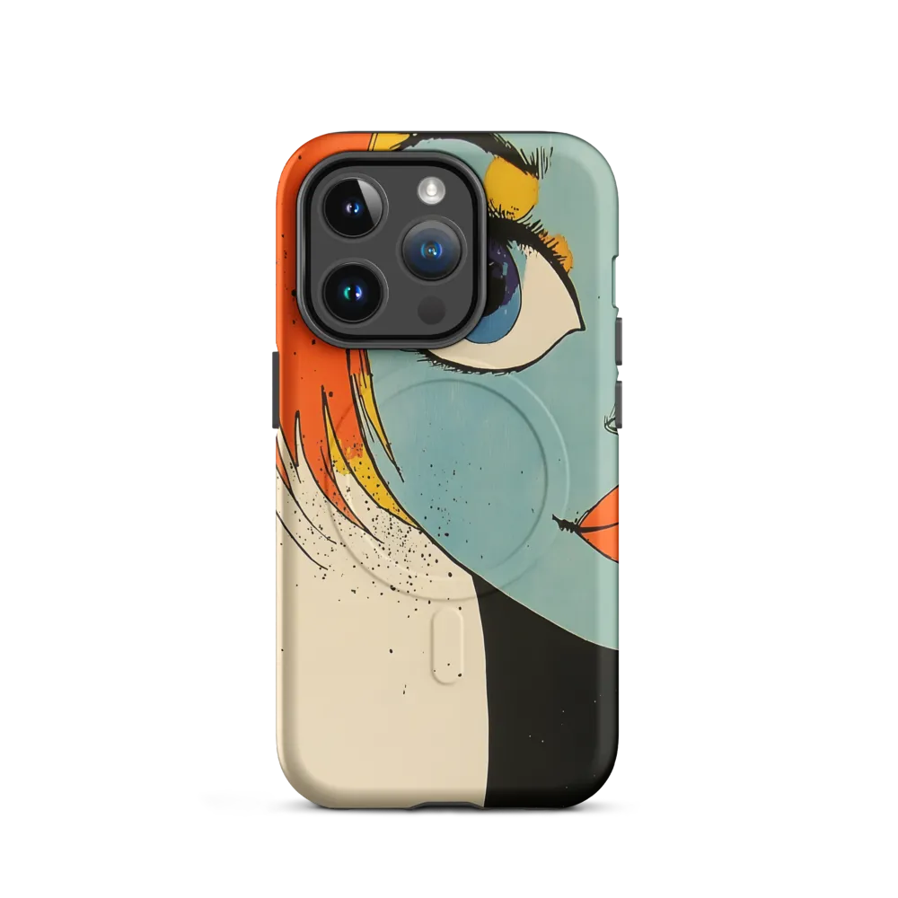 Vivid Expressions: A Portrait in Blue | Phone Case |  14 Pro | MagSafe® Tough Case | Matte