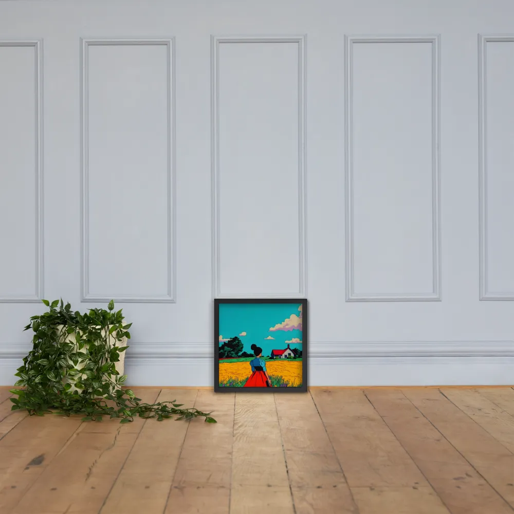 Whispers of a Sunlit Meadow | Poster with Black Frame | 14″×14″