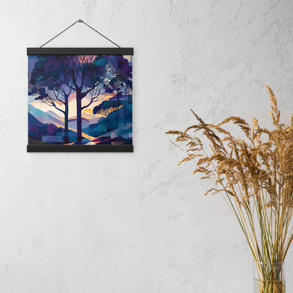 Tranquil Geometry: A Journey Through Color | Poster With Black Wood Hanger | 12″×12″