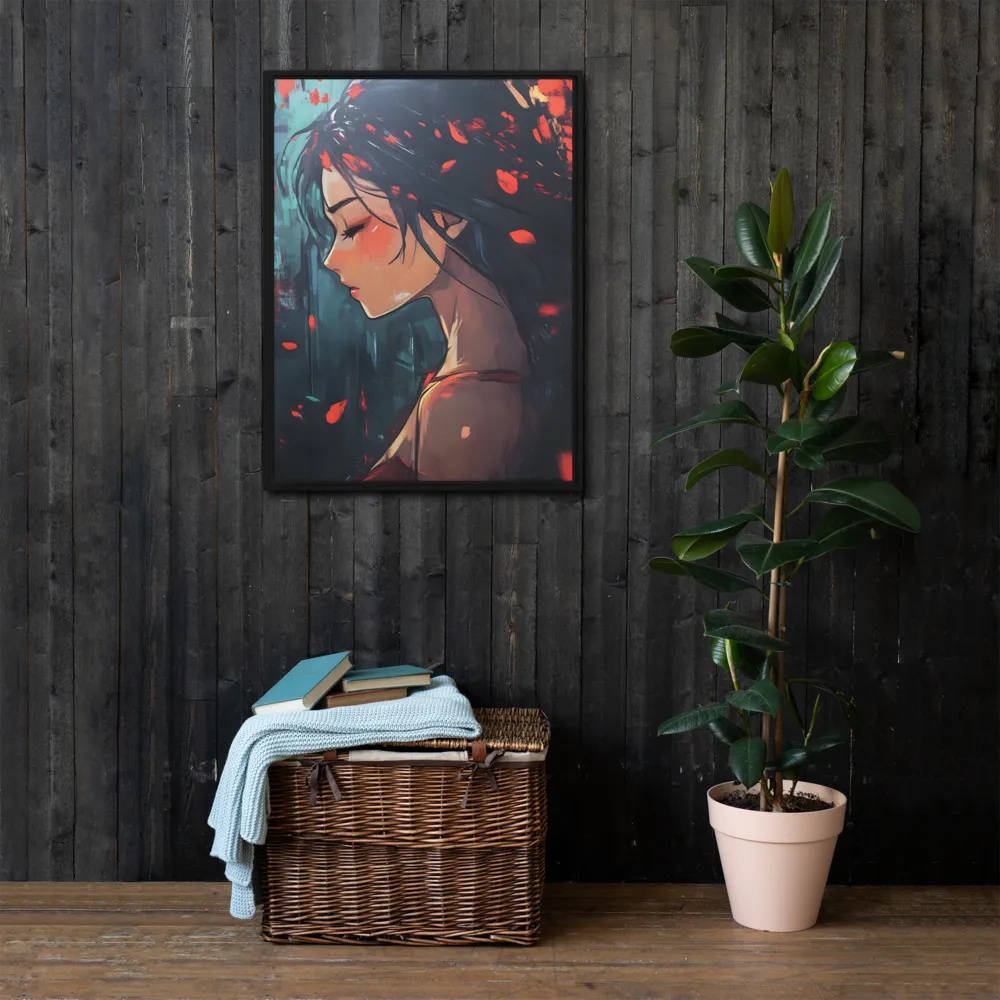 Whispers of Melancholy | Canvas with Black Frame | 24″×32″