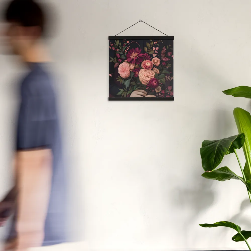 Botanical Elegance | Poster With Black Wood Hanger | 16″×16″