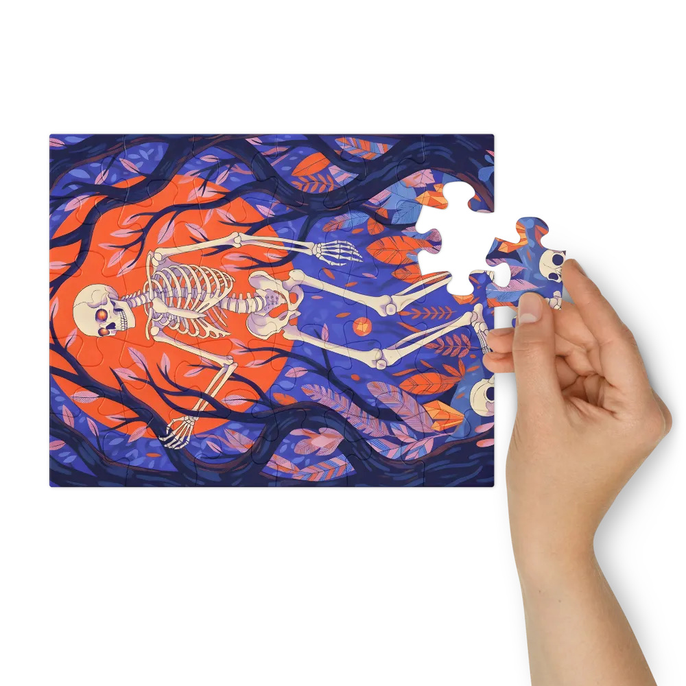 Moonlit Skeleton 
 Jigsaw Puzzle in Tin Box