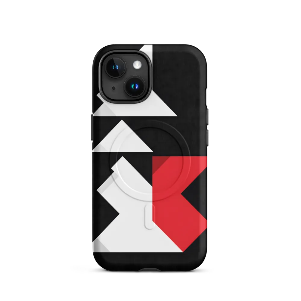 Geometric Symphony in Contrast | Phone Case |  15 | MagSafe® Tough Case | Matte
