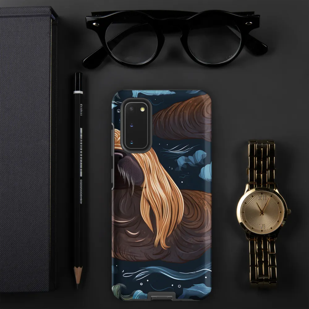 Whimsical Walruses in Deep Blue