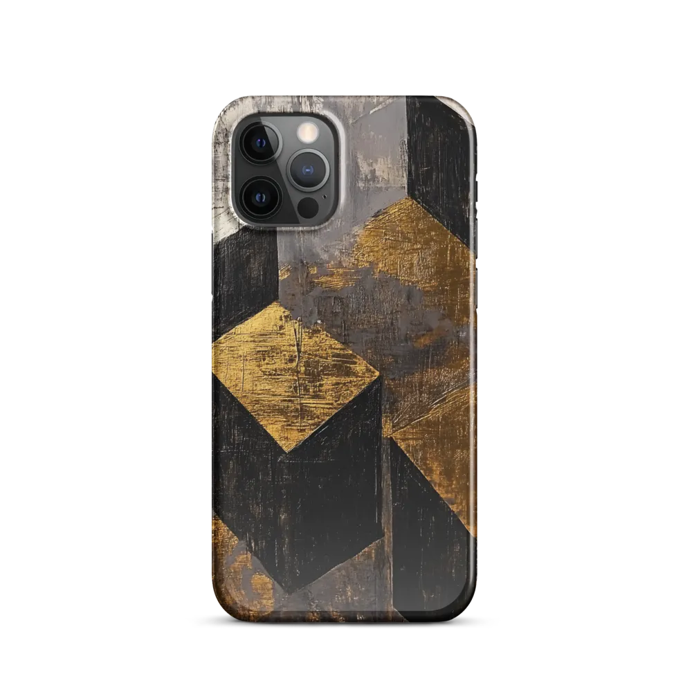 Geometric Harmony in Gold and Black | Phone Case |  12 Pro | Snap Case | Glossy