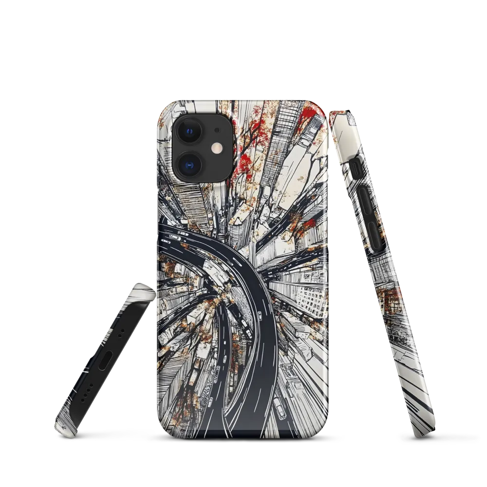 Urban Symphony: Aerial View of Life | Phone Case |  12 Mini | Snap Case | Glossy