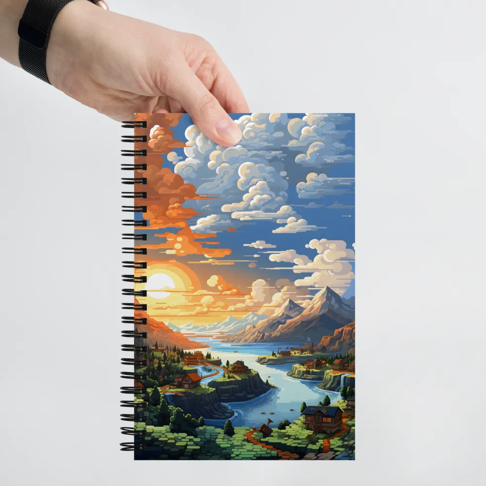 Tranquil Sunset Over Serene Landscape | Spiral Notebook