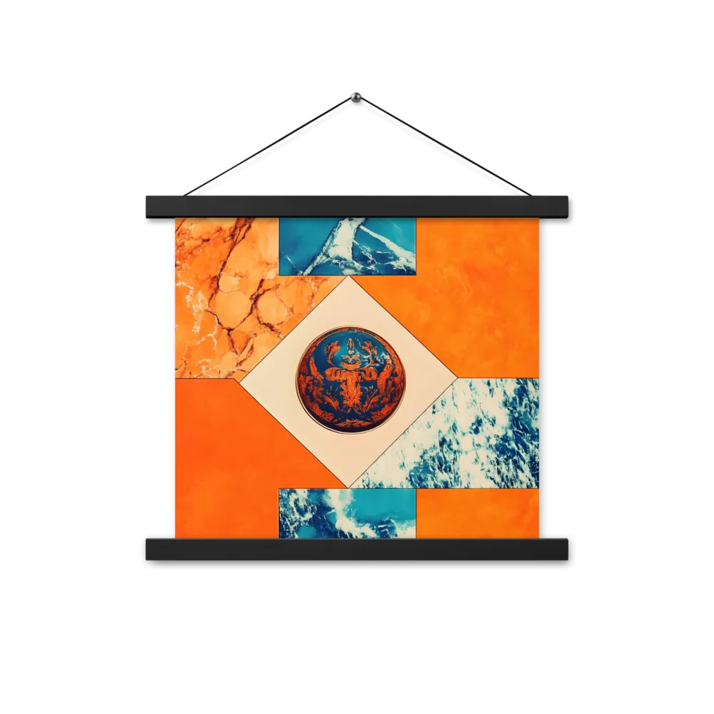 Harmonious Encounters: Abstract Geometry | Poster With Black Wood Hanger | 14″×14″