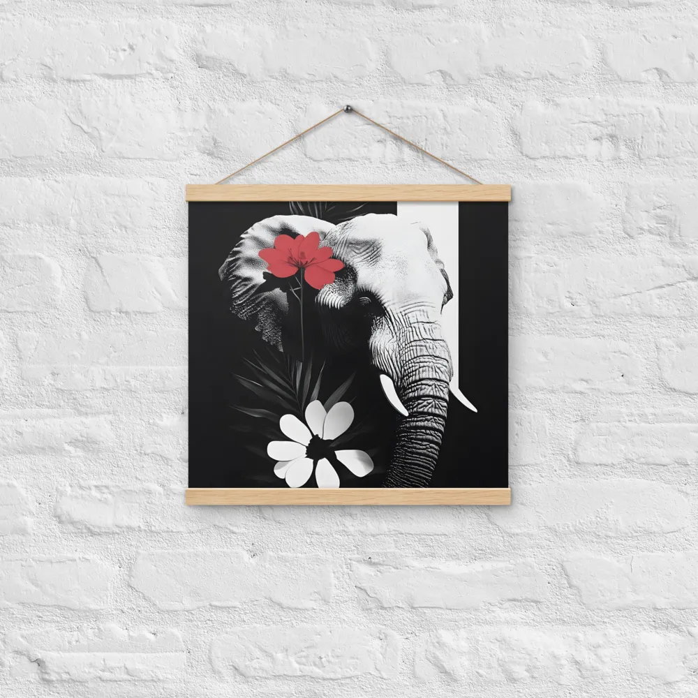 Elephant Harmony | Poster With Oak Wood Hanger | 16″×16″