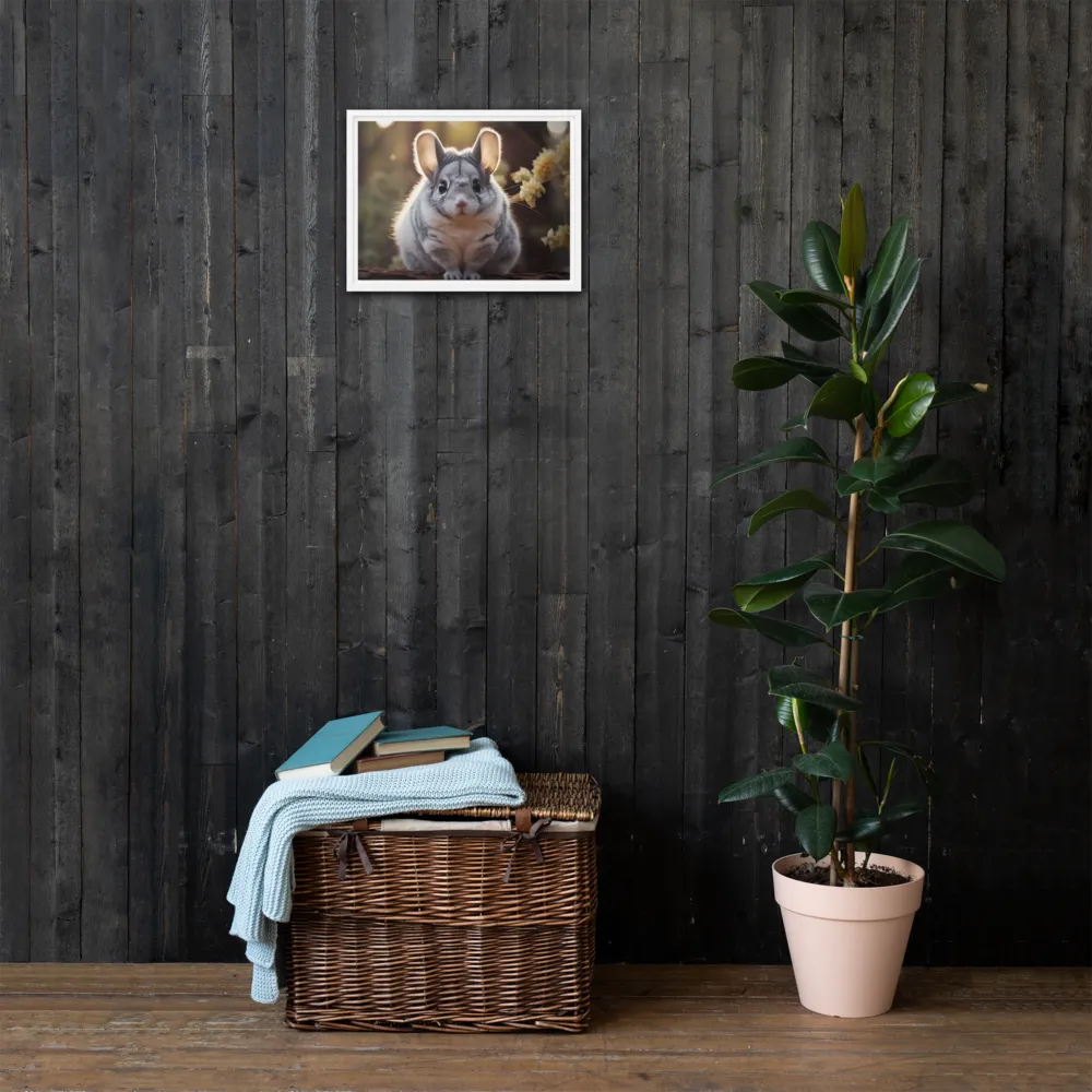 Curious Chinchilla in the Forest | Canvas with White Frame | 12″×16″