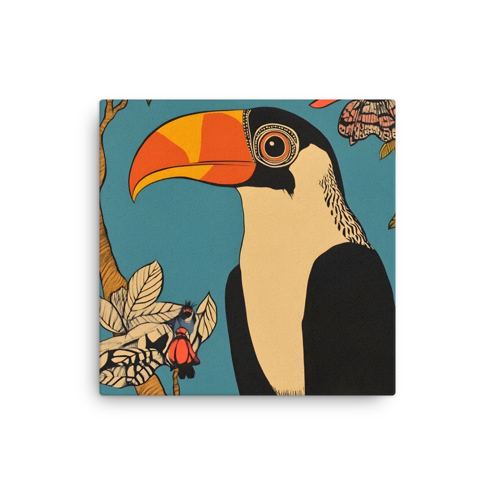 Tropical Majesty: The Toucan at Rest | Thin Canvas | 16″×16″