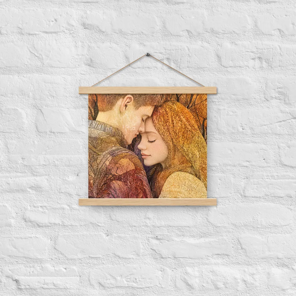 Embrace of Autumn | Poster With Oak Wood Hanger | 14″×14″