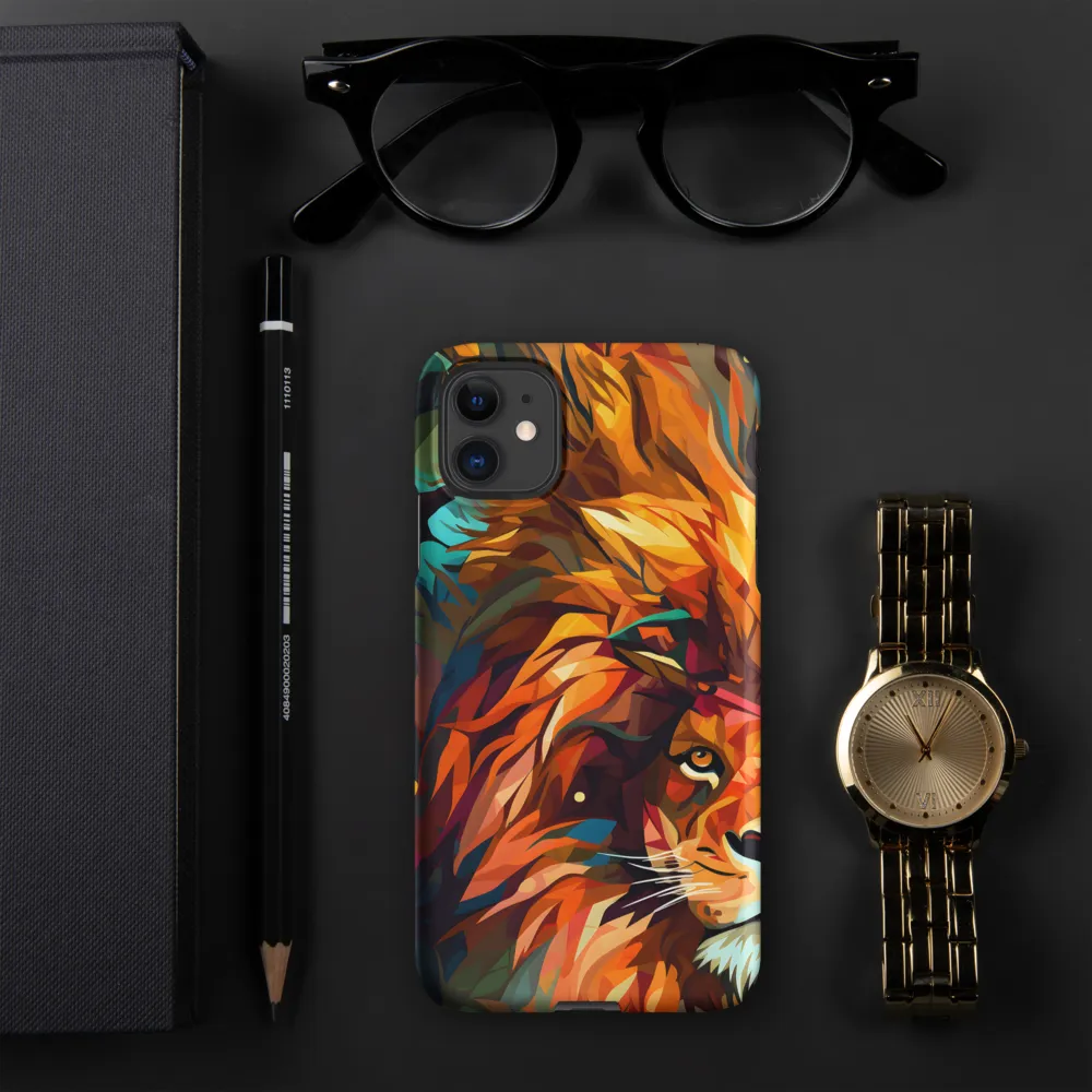 Majestic Gaze: The Polygonal Lion