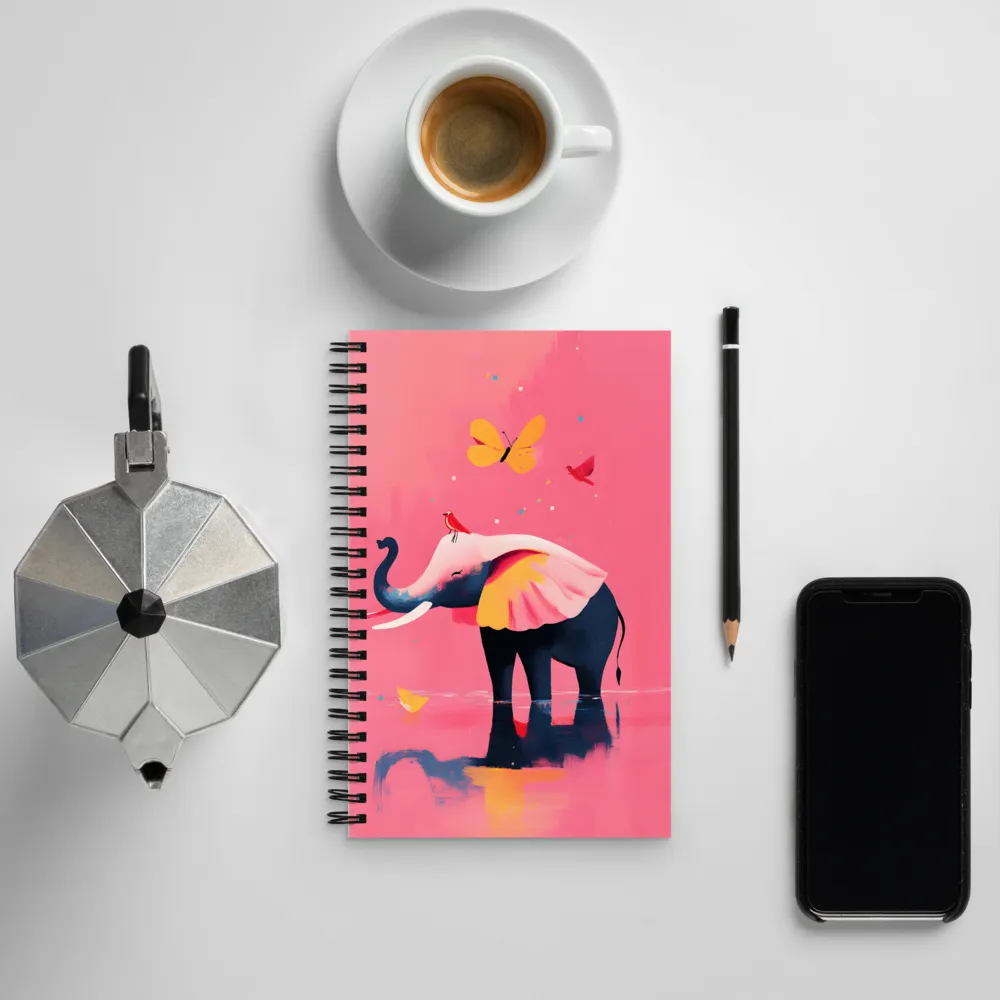 Whimsical Serenity: The Playful Elephant | Spiral Notebook