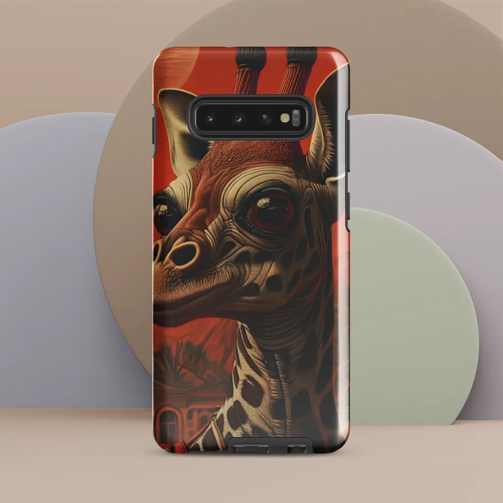 Whimsical Giraffe in an Orange Dreamscape | Phone Case |  S10 Plus | Tough Case | Glossy