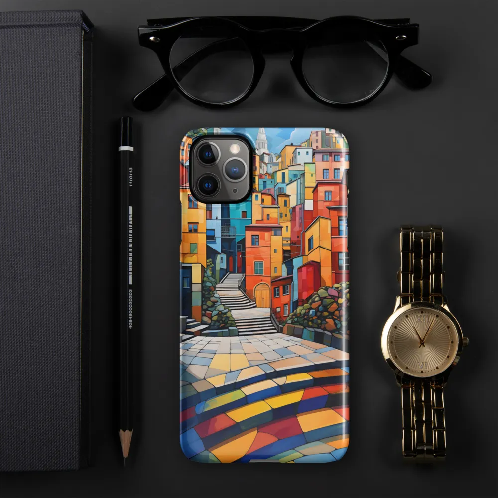 Vibrant Village: A Cubist Journey | Phone Case |  11 Pro Max | Snap Case | Glossy