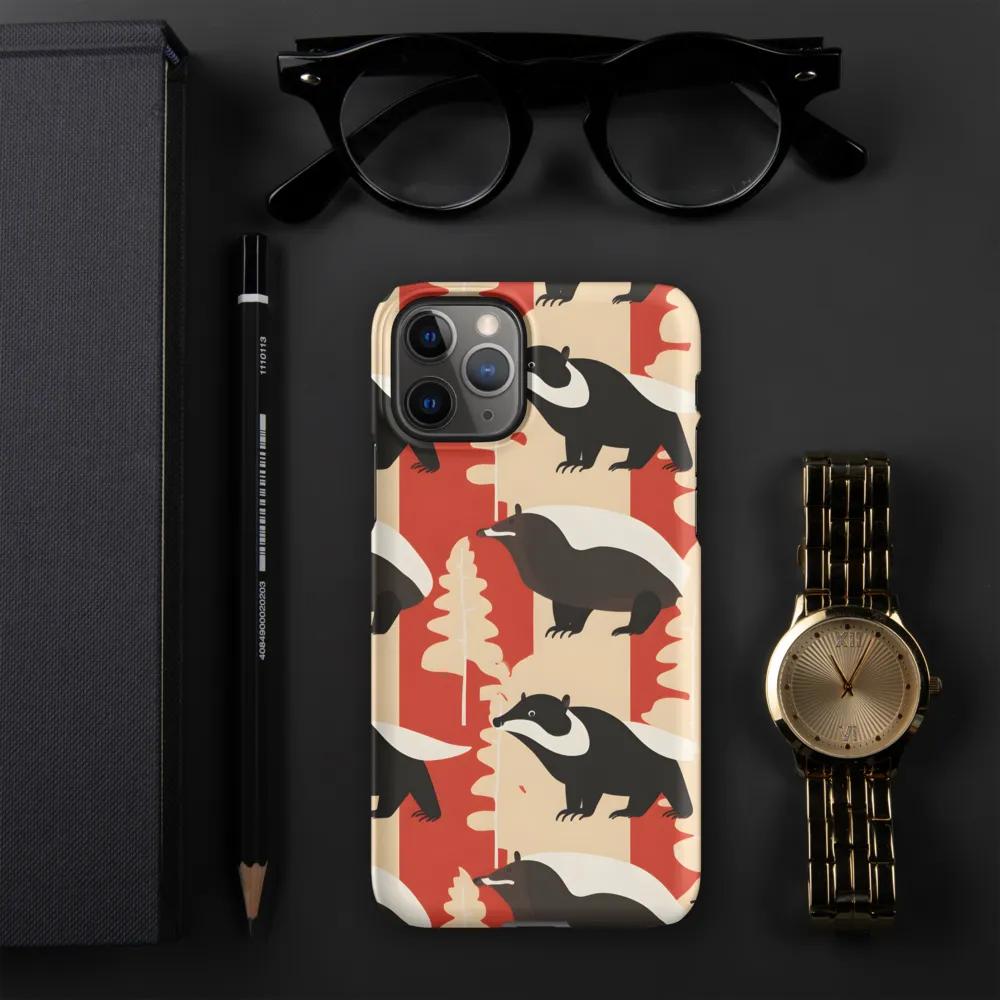 Wildlife Pattern: The Badger Tale | Phone Case |  11 Pro | Snap Case | Matte
