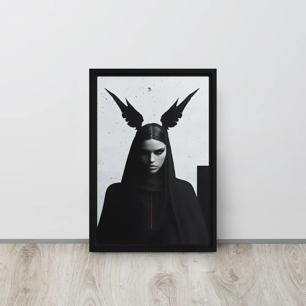 Whispers of Darkness | Canvas with Black Frame | 12″×18″