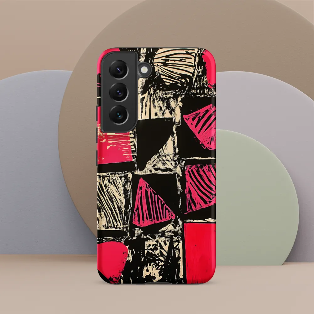 Geometric Symphony in Pink and Black