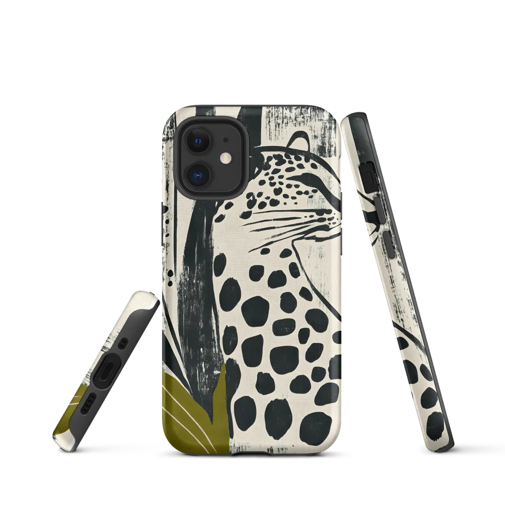 Leopard in Silhouette: A Modern Appeal | Phone Case |  12 mini | Tough Case | Matte