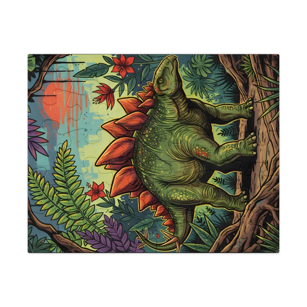 Jungle Stegosaurus 
 Jigsaw Puzzle in Tin Box