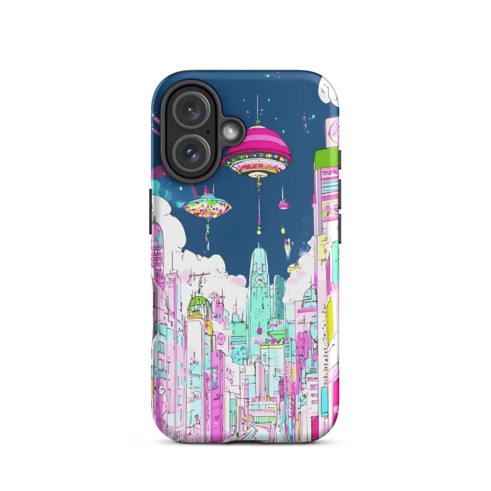 Futuristic Cityscape with Floating Structures | Phone Case