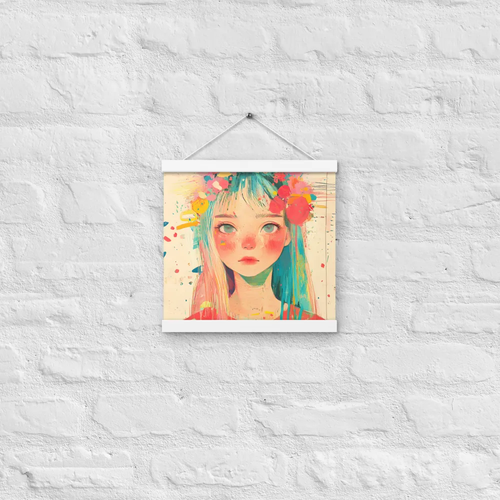 Whimsical Blossom | Poster With White Wood Hanger | 12″×12″