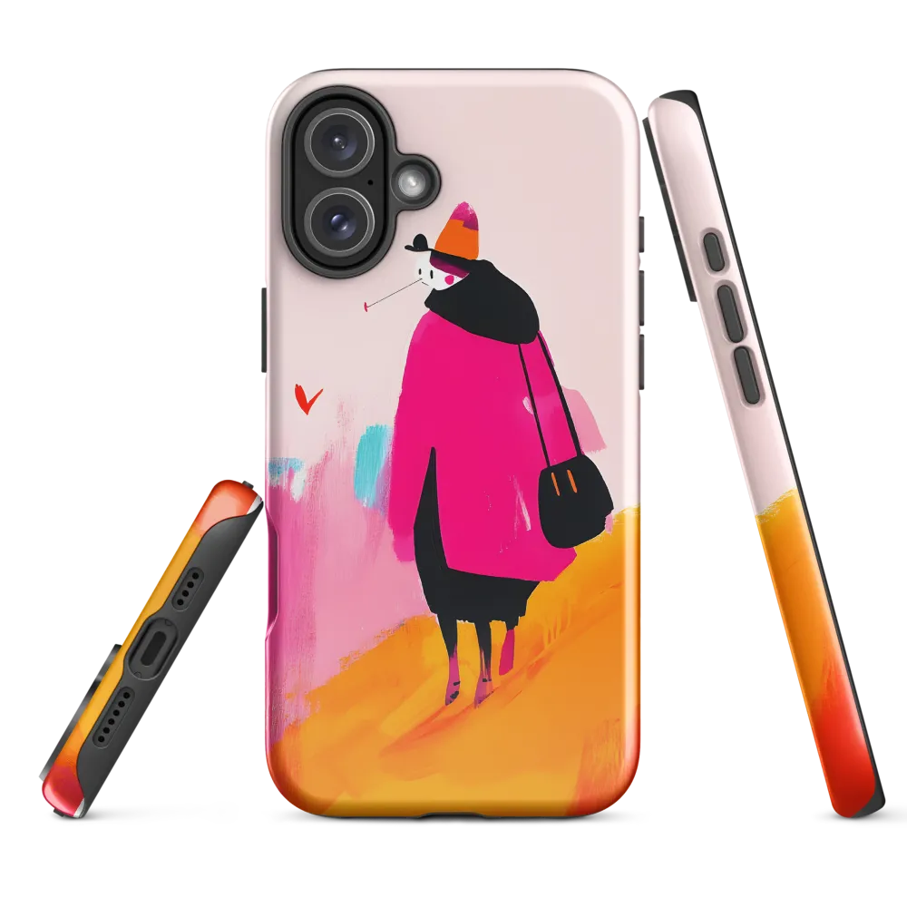 Wanderer in Pink | Phone Case |  16 Plus | Tough Case | Glossy