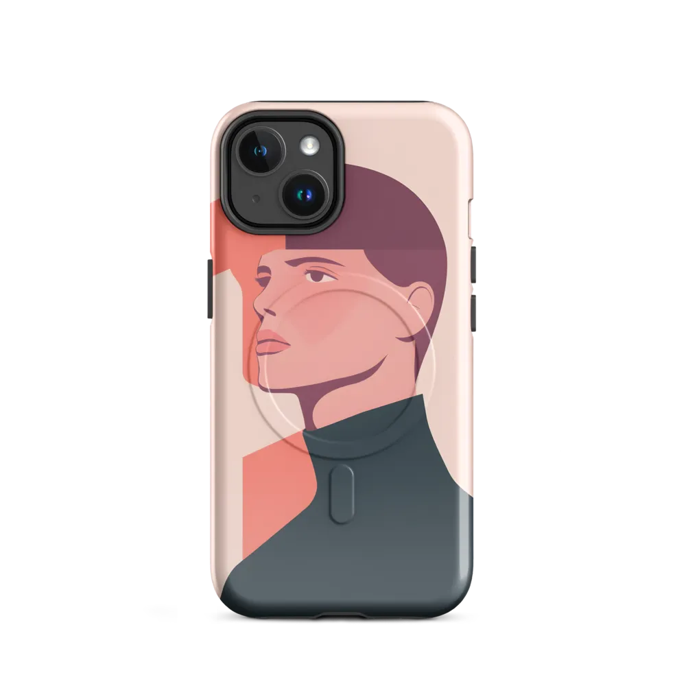 Contemplative Portrait in Minimalism | Phone Case |  14 | MagSafe® Tough Case | Glossy