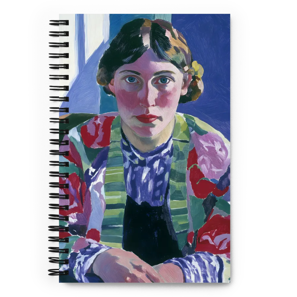 Vibrant Gaze: A Modernist Portrait | Spiral Notebook