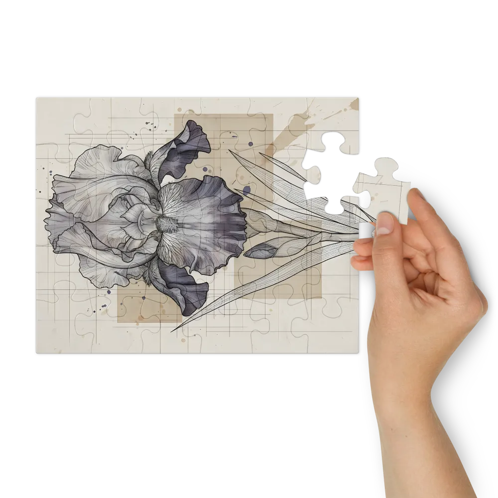 Iris Study 
 Jigsaw Puzzle in Tin Box
