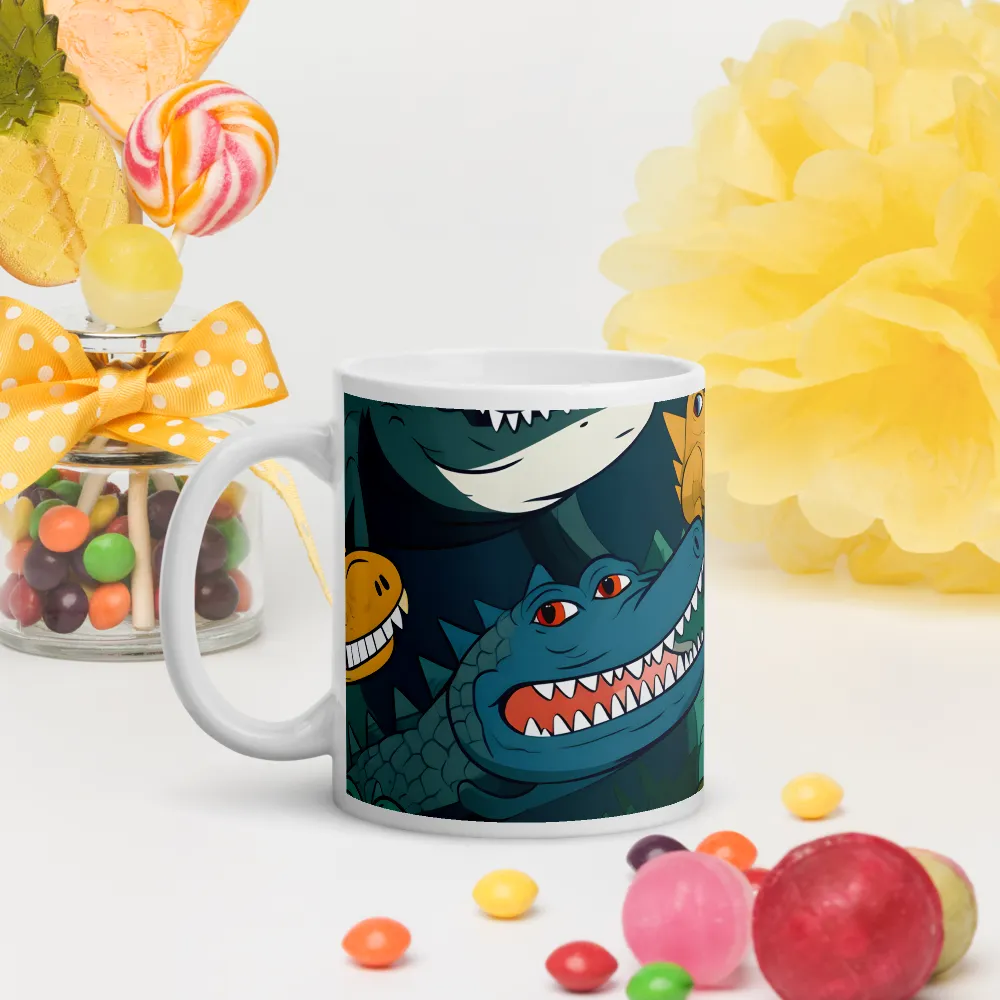 Cheerful Crocodilian Parade | Mugs | Multiple Sizes & Colors