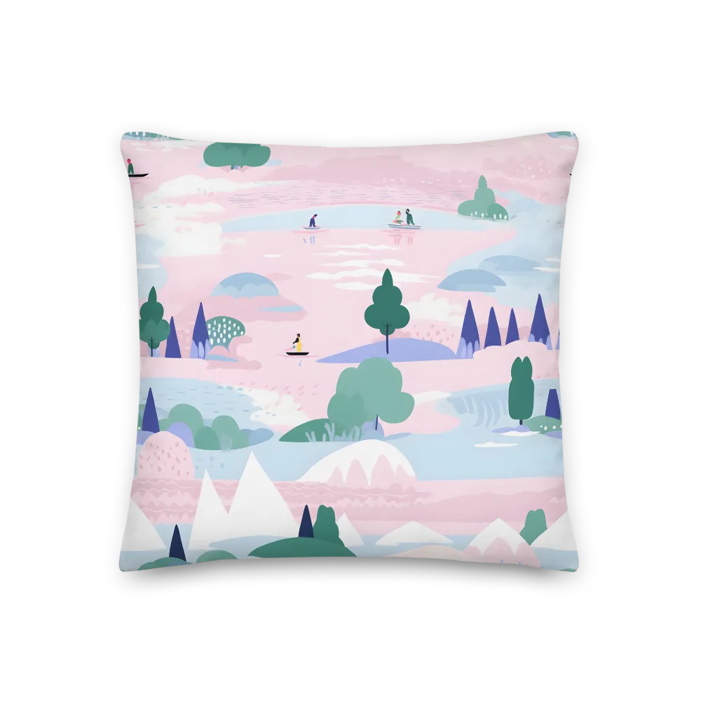 Tranquil Waters: A Dreamy Landscape | Pillow | 18″×18″