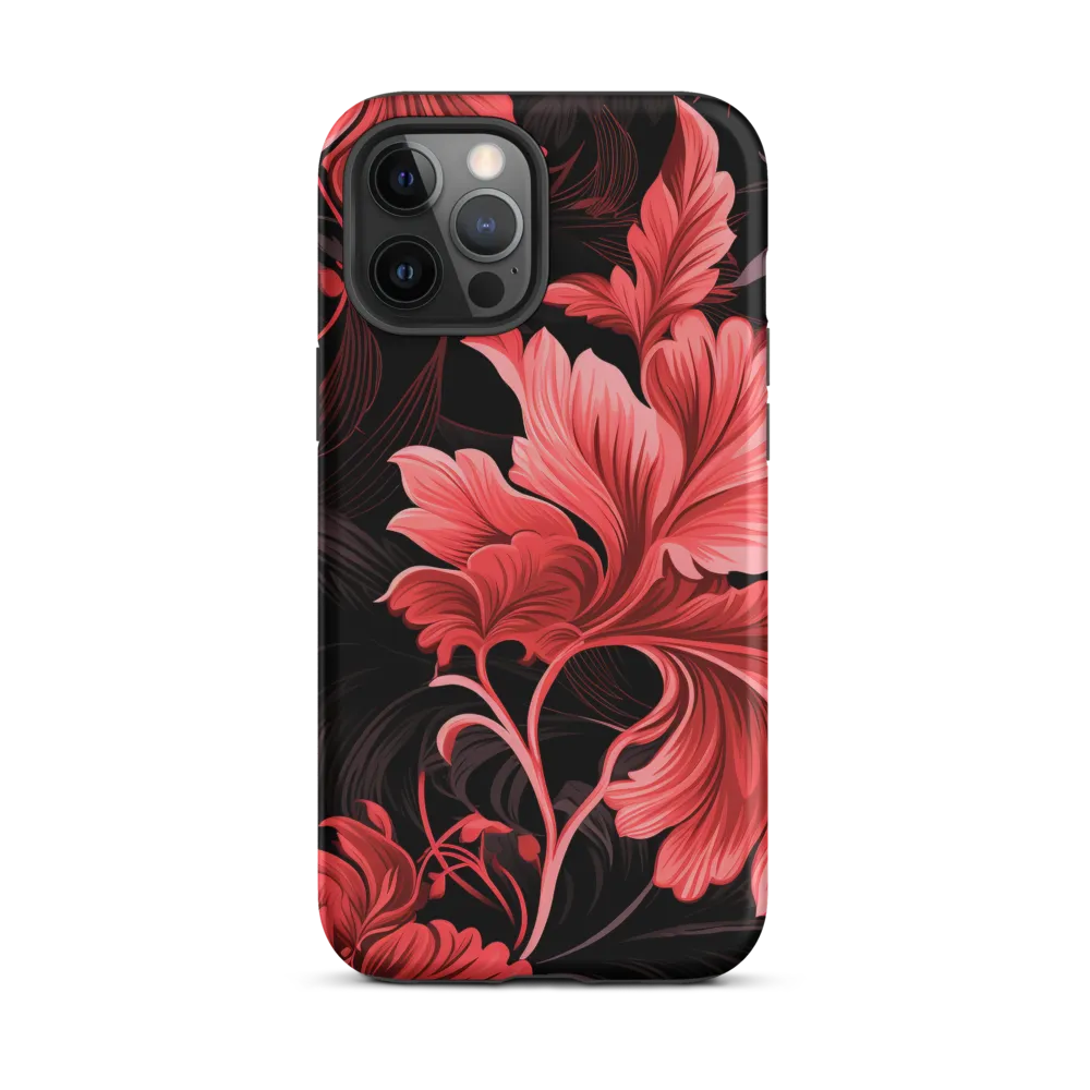 Tropical Elegance in Red | Phone Case |  12 Pro Max | Tough Case | Matte