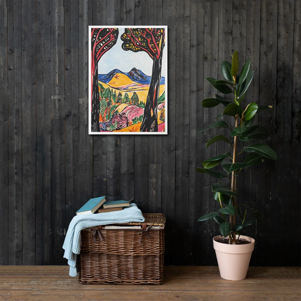 Vibrant Nature's Embrace | Canvas with White Frame | 20″×28″
