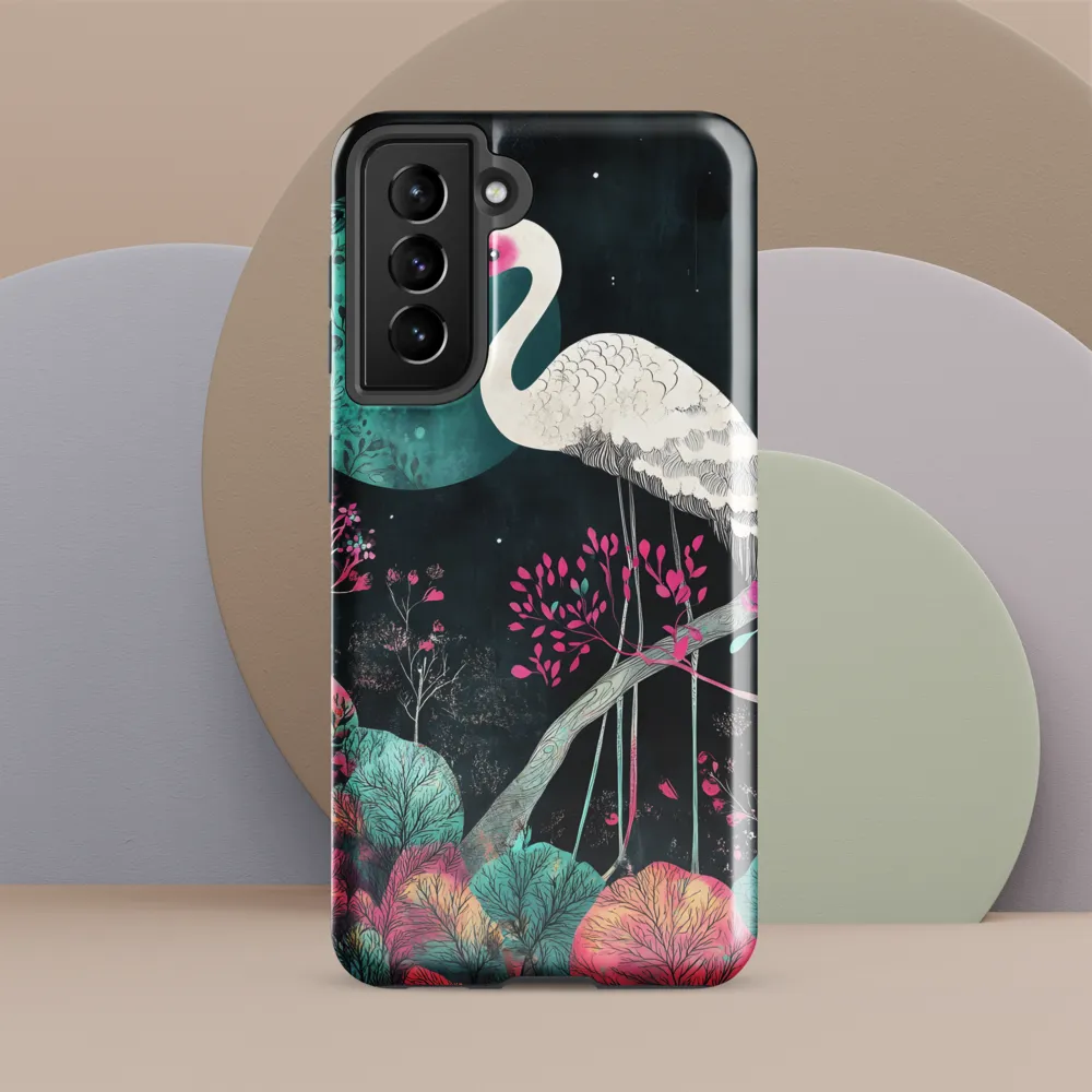 Ethereal Presence: Heron in a Floral Dreamscape