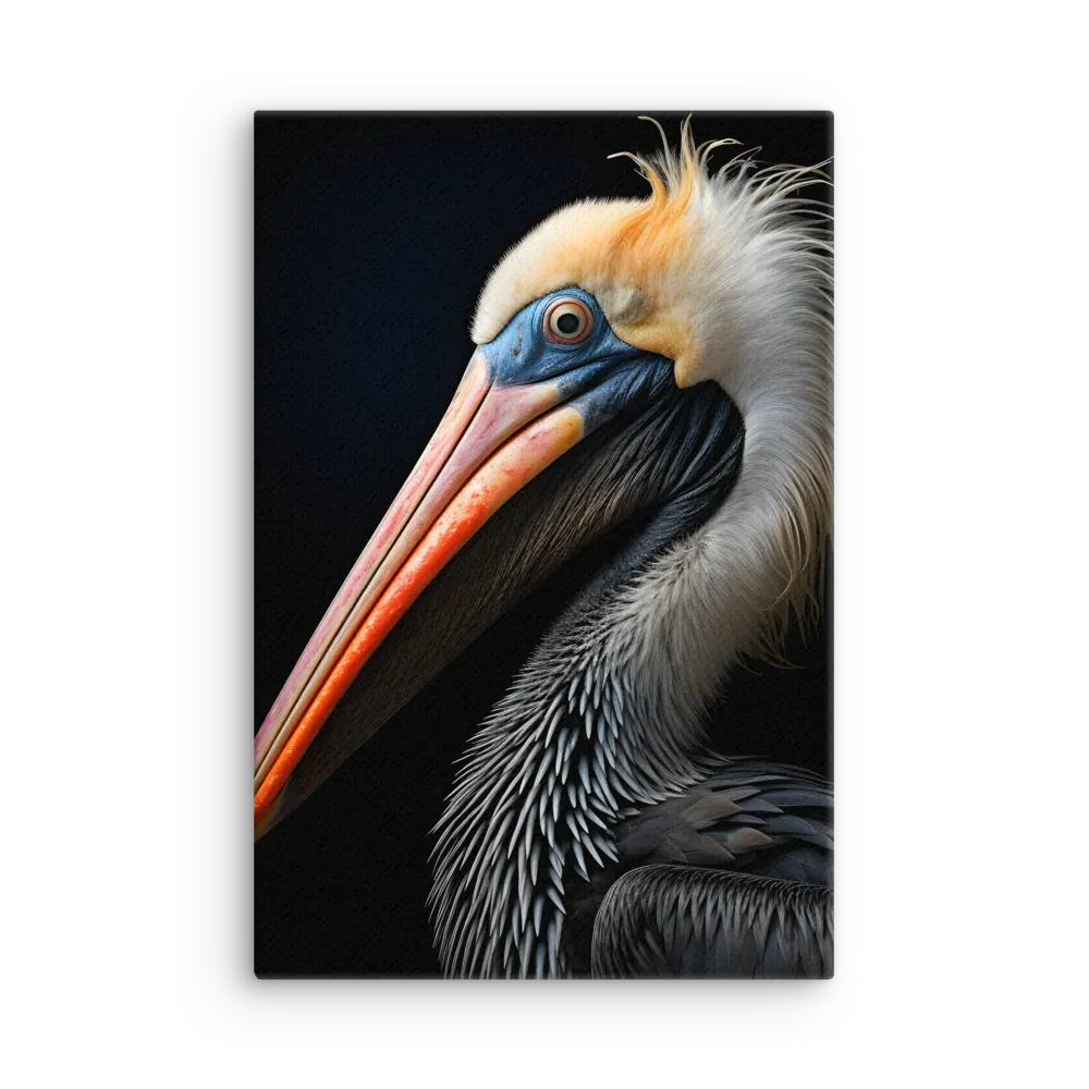 Majestic Portrait of a Pelican | Thin Canvas | 12″×18″