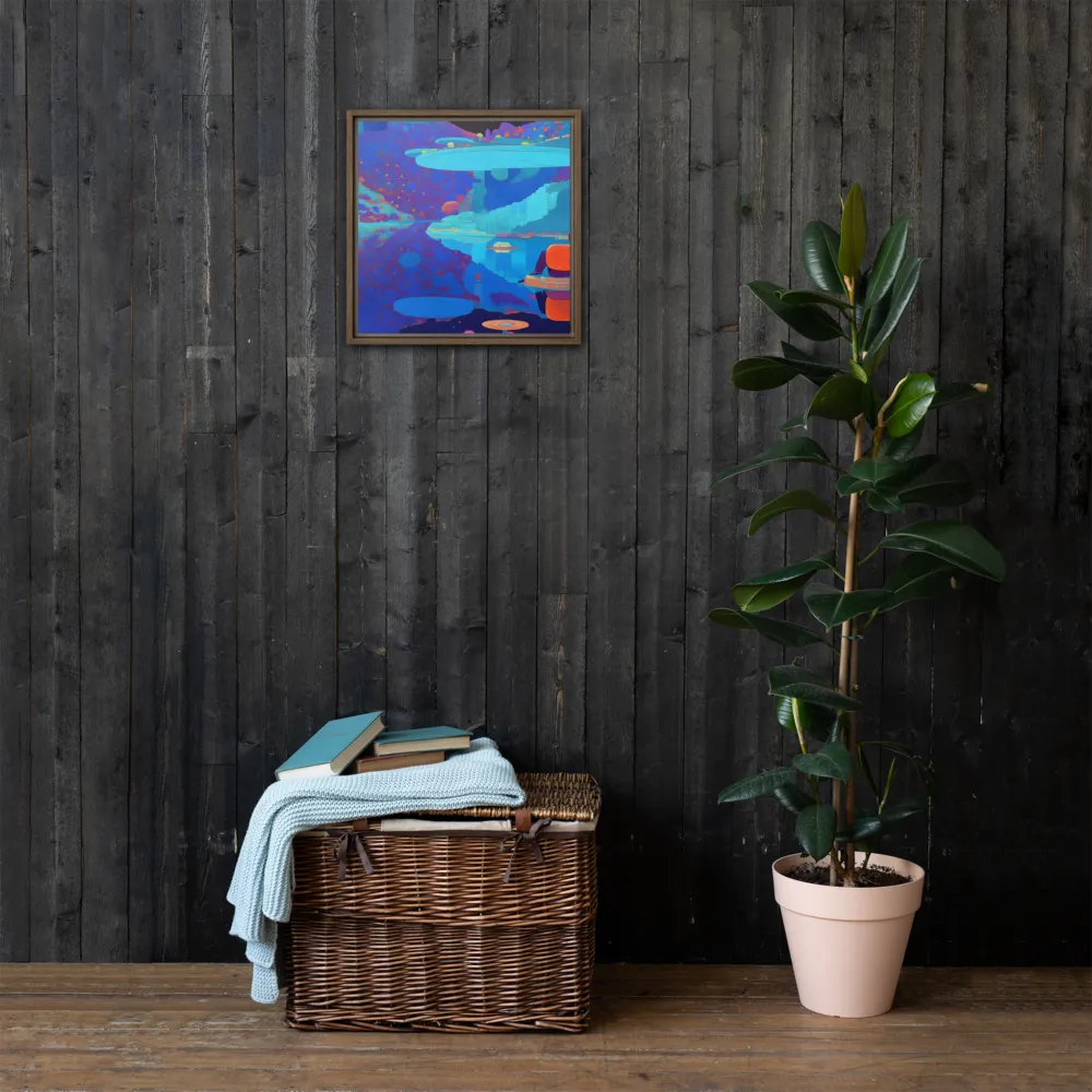Reflections of Serenity | Canvas with Brown Frame | 16″×16″