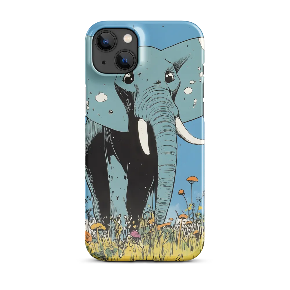 Whimsical Blue Elephant in Bloom